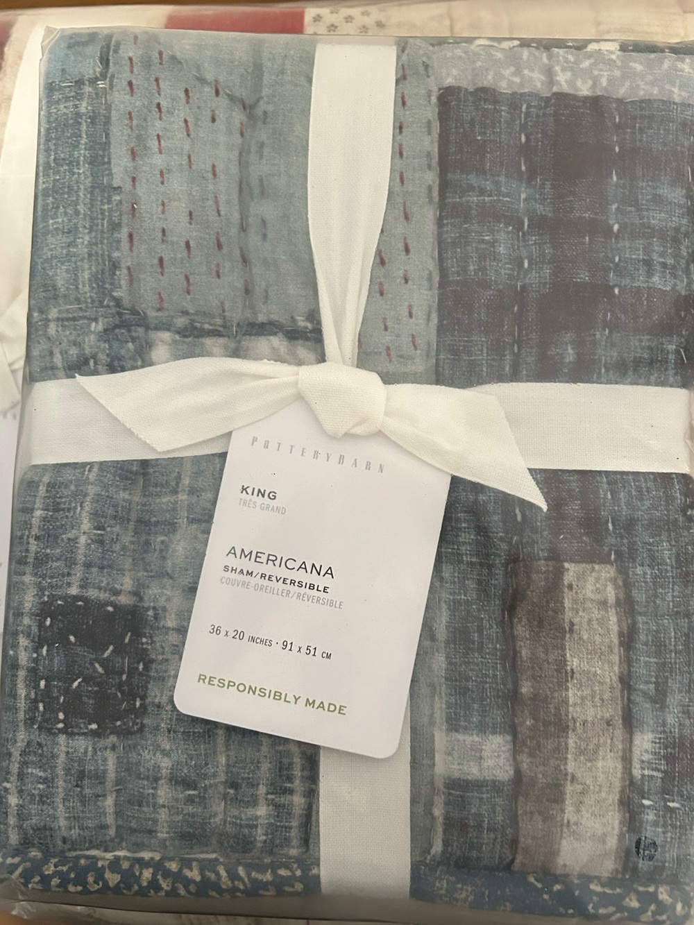 POTTERY BARN FLAG COTTON QUILT + SHAMS KING NWT - Picture 9 of 13